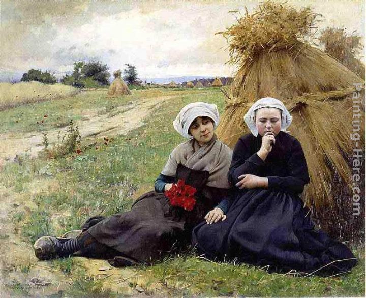 In the Poppy Field painting - Charles Sprague Pearce In the Poppy Field art painting